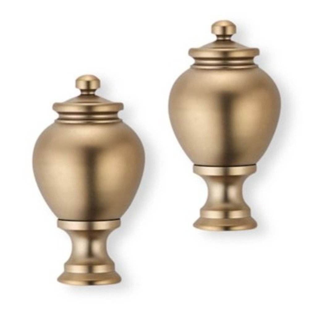 Cambria Warm Gold Apothecary Curtain Finials Set of 2 NEW